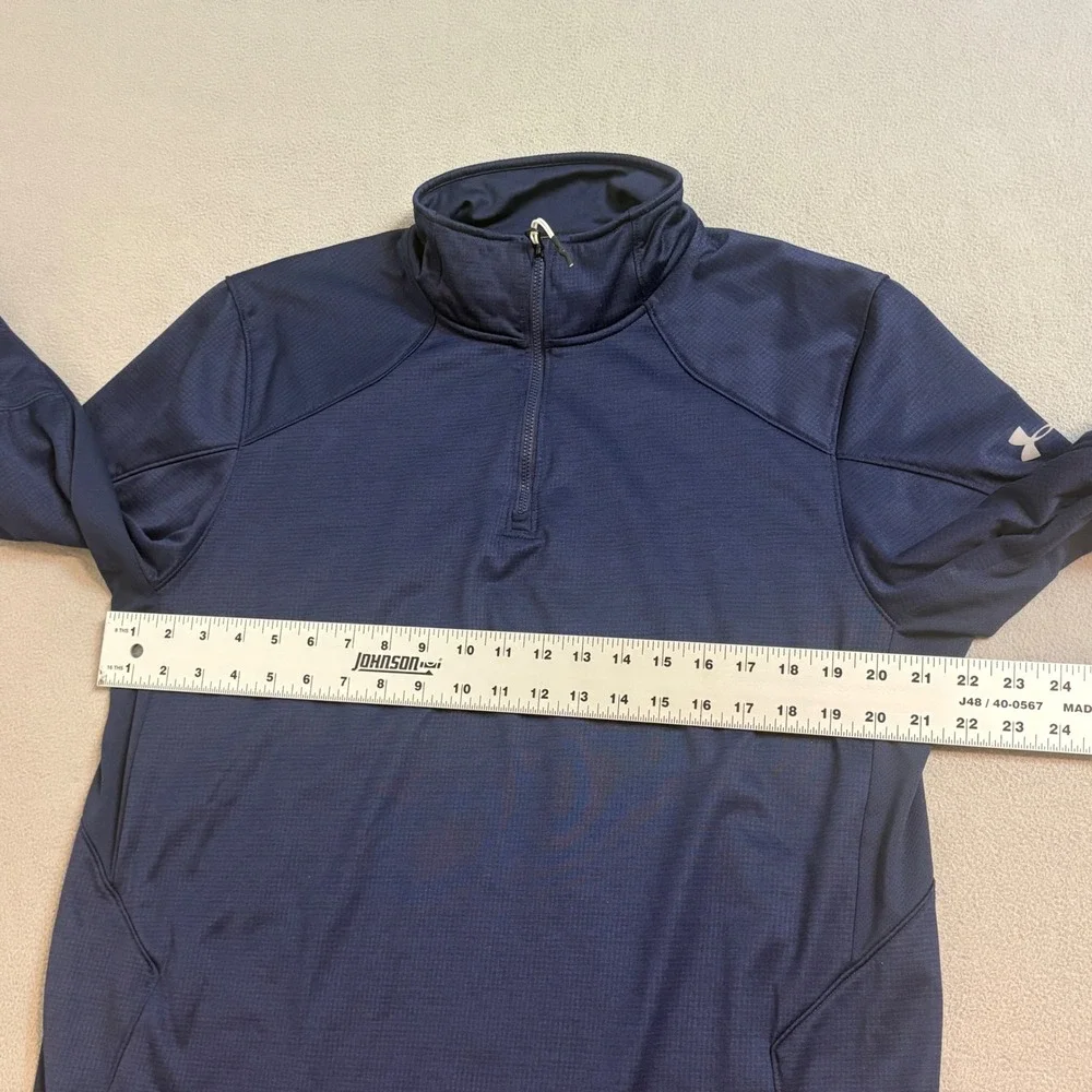 Under Armour ColdGear Reactor Mens Large Navy Blue 1/4 Zip Fitted Pullover Top